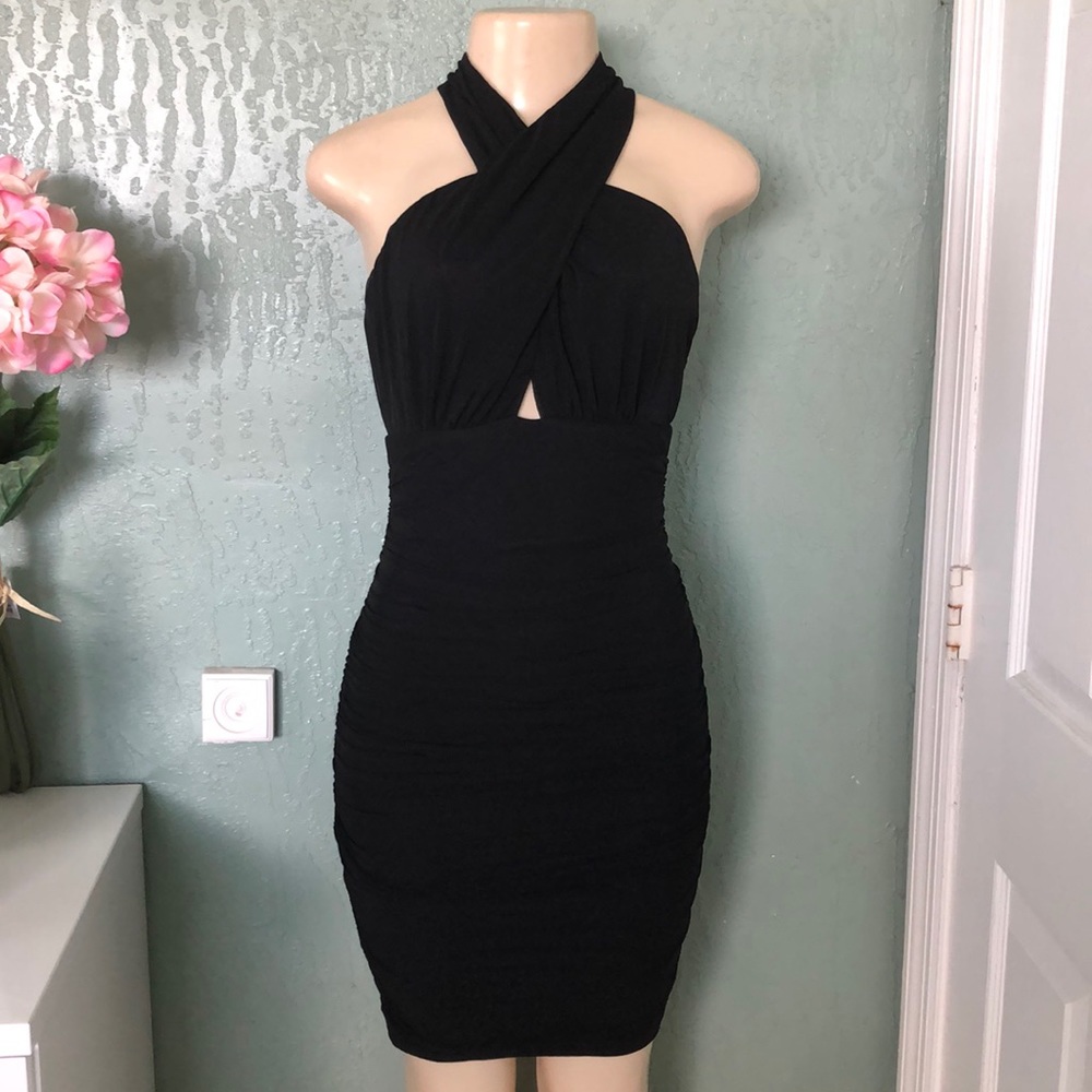 Black Ruched Dress